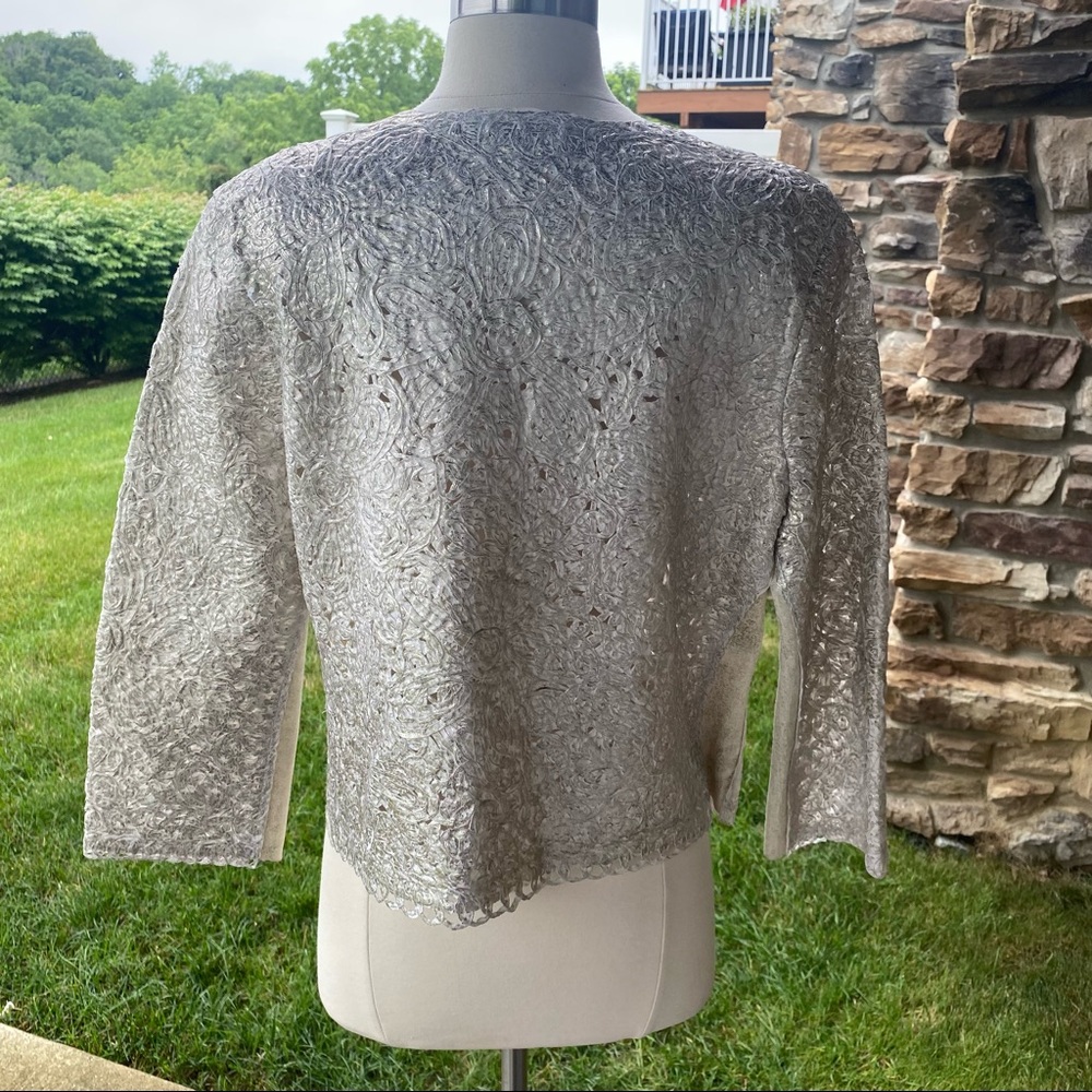 Nic & Zoe Shimmered Metallic Lace Jacket - Picture 8 of 16